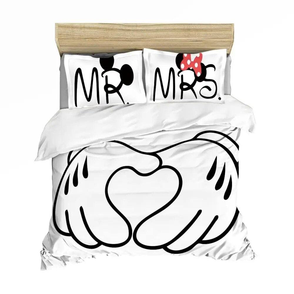 Minnie Bedding Set DN Mr And Mrs Holding Hands Duvet Covers