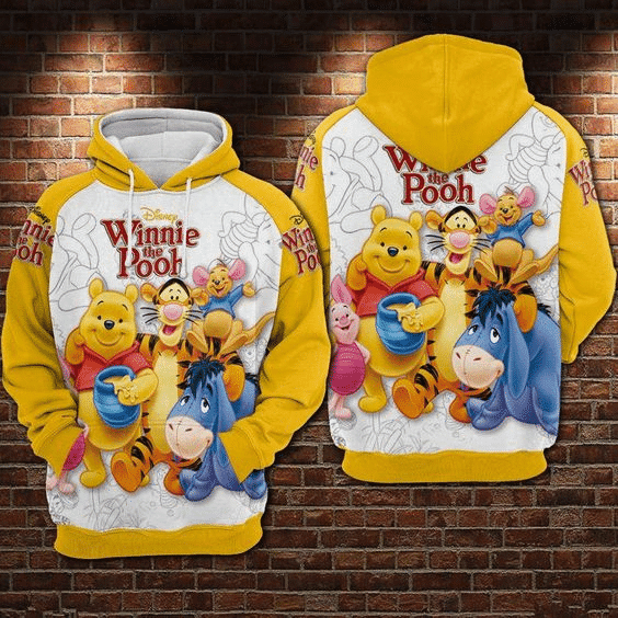 So Lovely My Friends Winnie The Pooh World 105 Cartoon Graphic Outfits Aop Hoodie