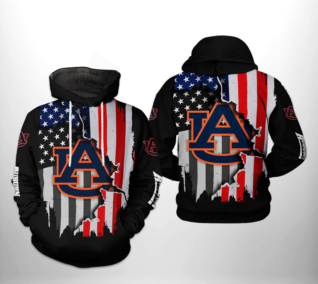 Auburn Tigers US Flag 3D All Over Print Hoodie & Zip Hoodie