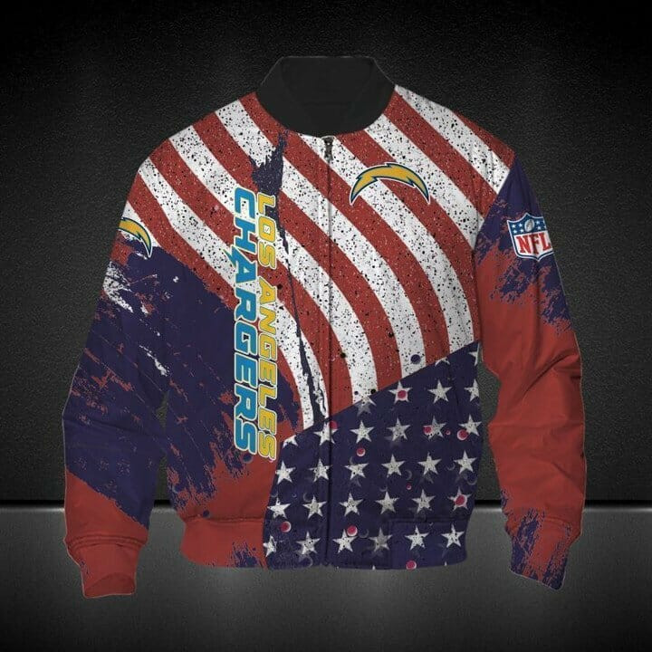 Los Angeles Chargers American Flag Bomber Jacket