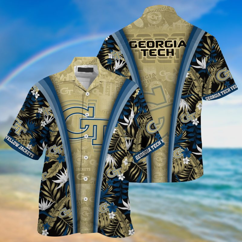 Georgia Tech Yellow Jackets Summer Hawaii Shirt For This Season Gift For Sport Lovers And Shorts