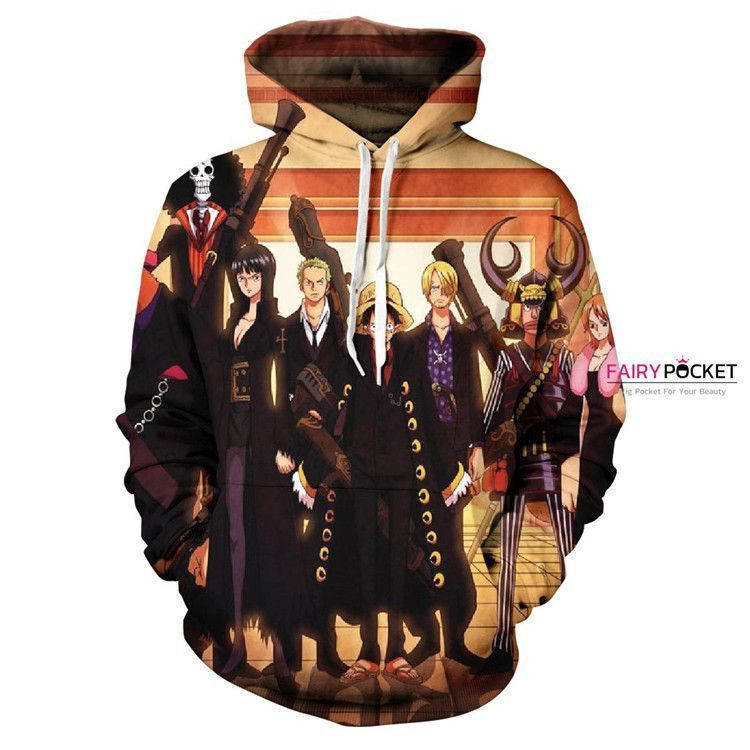 One Piece All in One Orange 3D All Over Print Hoodie & Zip Hoodie