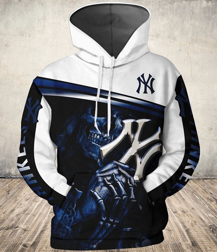 New York Yankees Football Mlb Skull 3D All Over Print Hoodie & Zip Hoodie