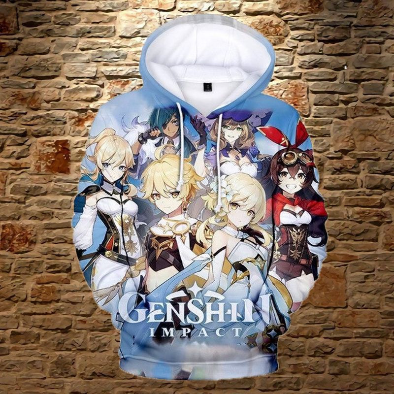 Anime Genshin Impact Over Print 3d Hoodie Zip Hoodie 3