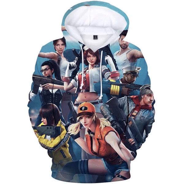 2021 New 3d Hoodie Pullovers Free Fire Game Men's 3d Hoodie