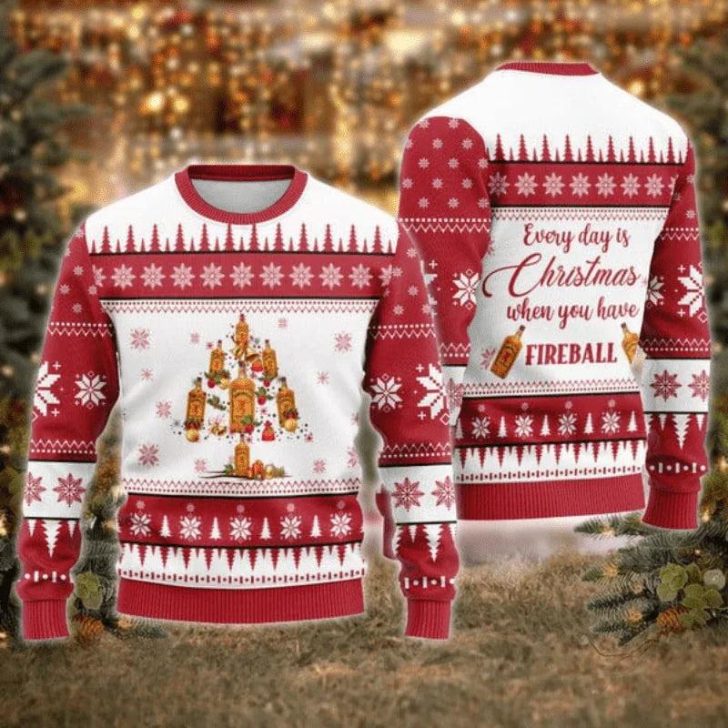 Fireball Christmas Tree Ugly Christmas Sweater