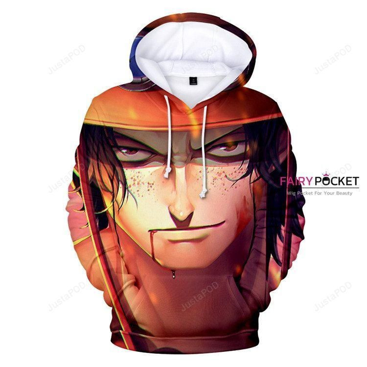 One Piece Portgas D. Ace Tangelo Orange 3D All Over Print Hoodie & Zip Hoodie