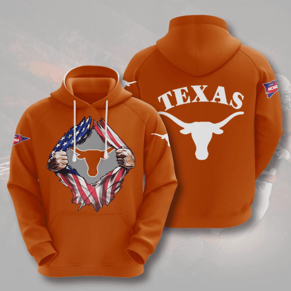 Texas Longhorns American Football 3D All Over Print Hoodie & Zip Hoodie