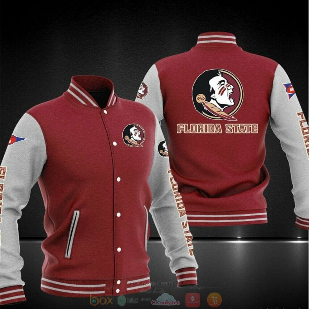 Florida State Seminoles Red Grey Baseball Jacket
