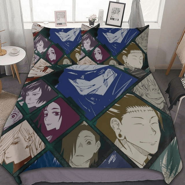 Jujutsu Kaisen Bedding Set Jujutsu Kaisen All Characters In Frames Duvet Covers