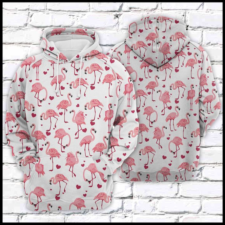 Flamingo Love 3D All Over Print Hoodie & Zip Hoodie