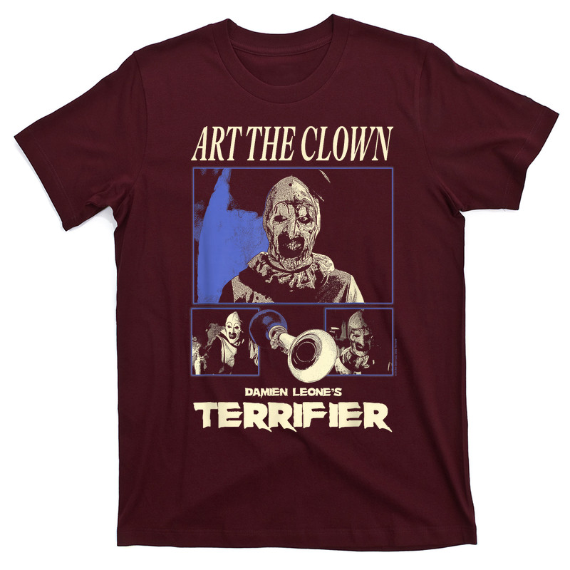 Terrifier Art The Clown Black And White Panels Horror Movie T-Shirt