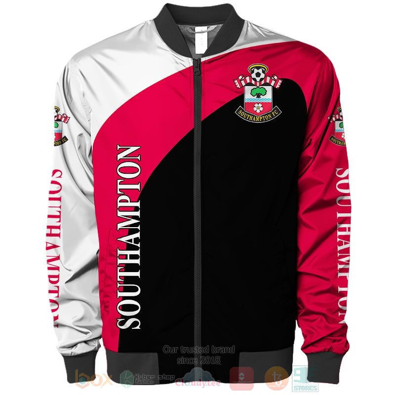 Southampton FC White Red Black Bomber Jacket