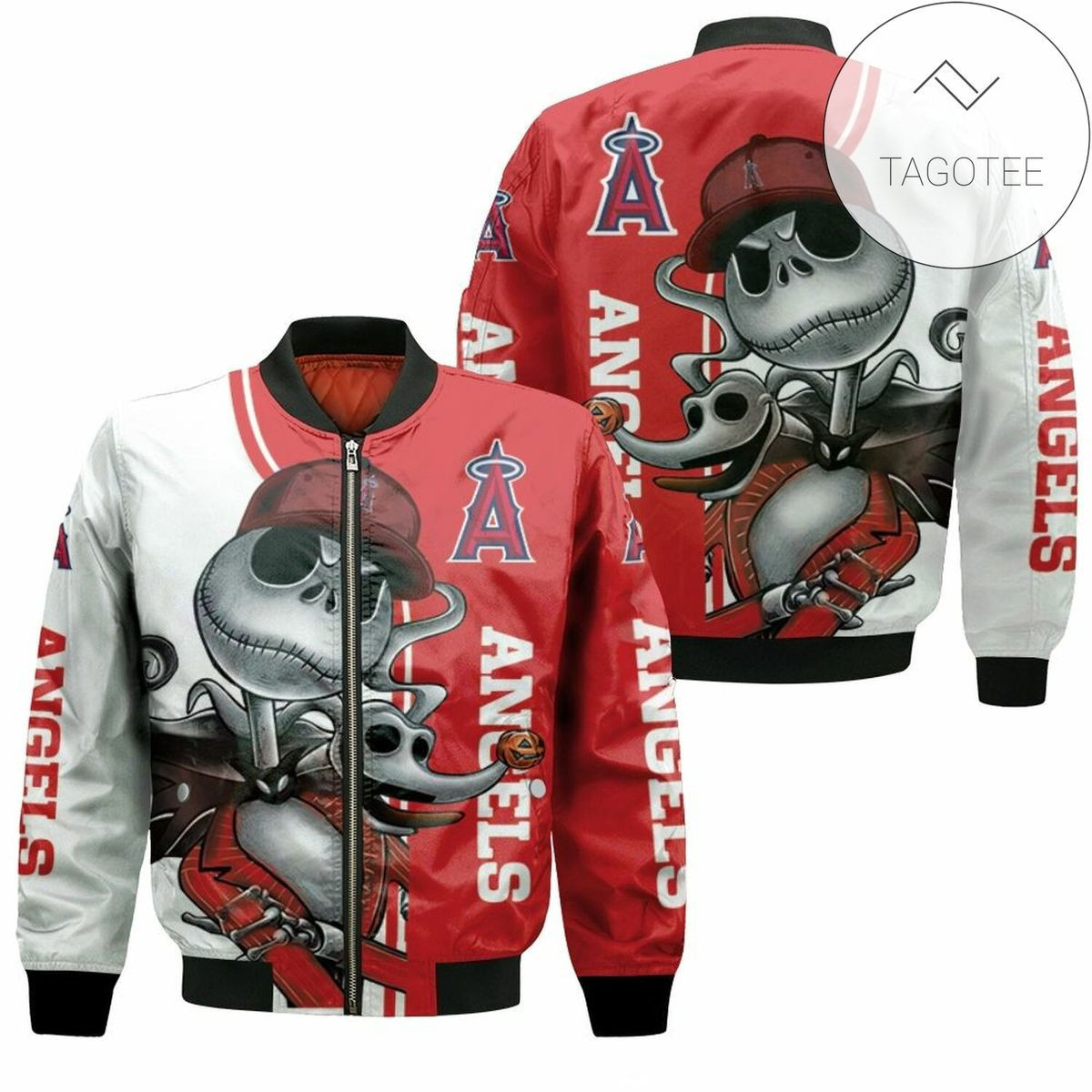 Los Angeles Angels Jack Skellington And Zero Bomber Jacket