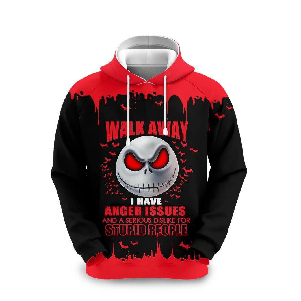Jack Skellington Icon Halloween I Have Anger Issuse 3d Hoodie Zip Hoodie