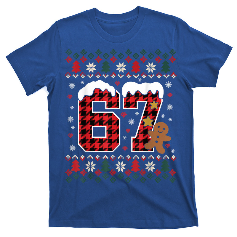 67 Christmas Pajamas Shirt Six Seven Meme Brainrot T-Shirt