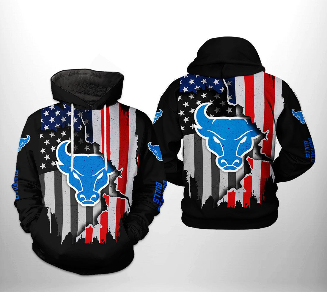 Buffalo Bulls US Flag 3D All Over Print Hoodie & Zip Hoodie