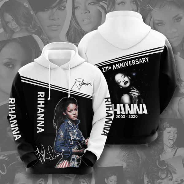 Rihanna 17th Anniversary 2003 2020 Signature Design Gift For Fan Custom 3d Hoodie All Over Printed Hoodie