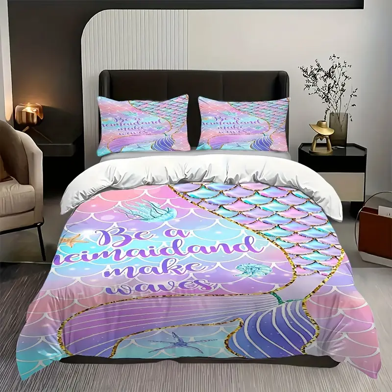 Mermaid Bedding Set Be A Mermaidland Make Waves Duvet Covers