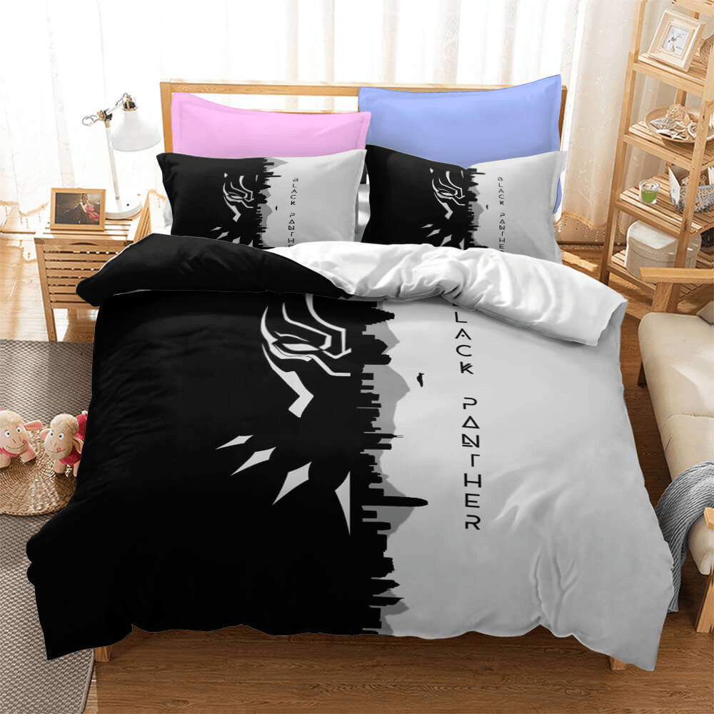 Black Panther Bedding Set MV Black Panther City Skyline Silhouette Duvet Covers