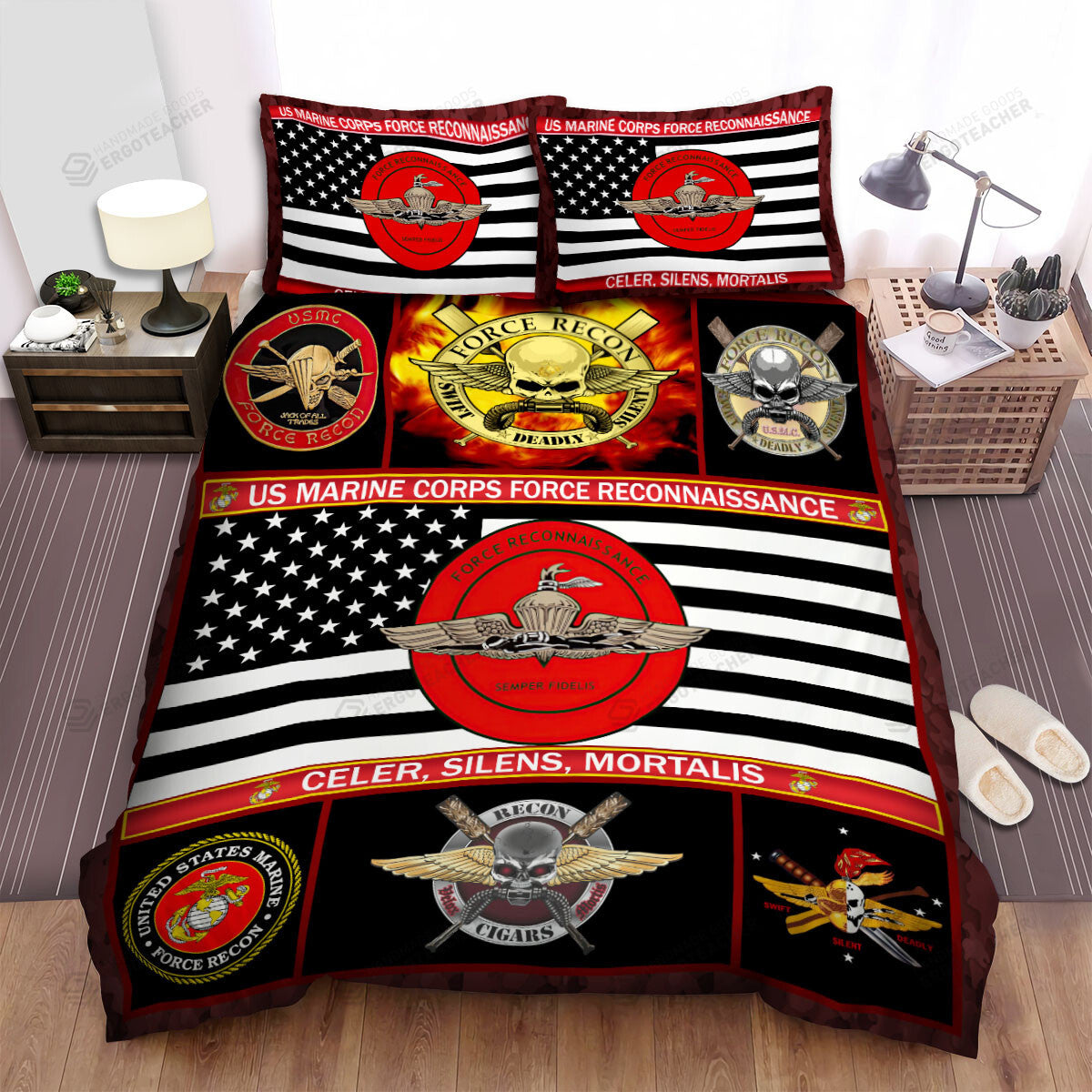 Veteran Bedding Set Us Marine Corps Force Reconnaissance Duvet Covers