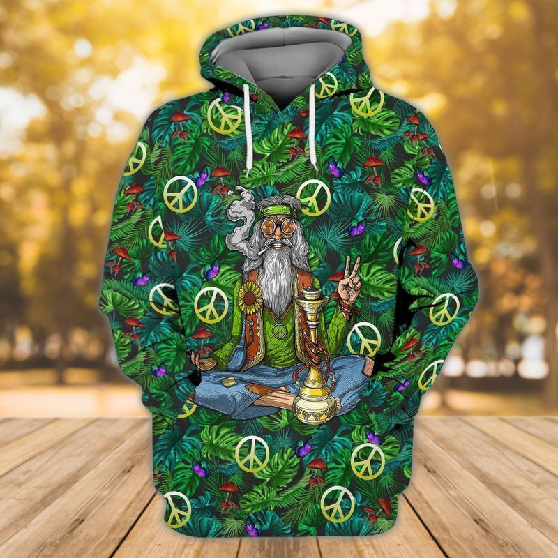 Peace Old Hippie Smoke 3d Hoodie Zip Hoodie
