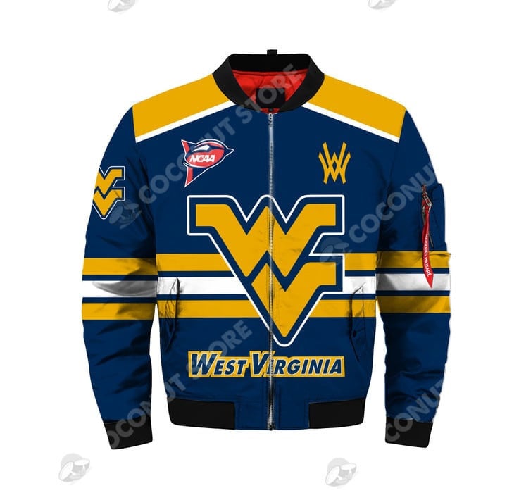 West Virginia Mountaineers Blue Gold Bomber Jacket V2