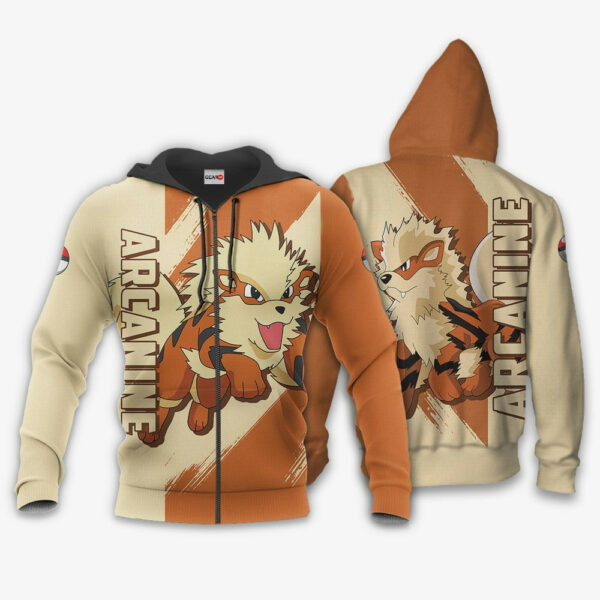Arcanine Anime Pokemon 1k807 Cartoon Graphic Outfits Aop 3d Hoodie Zip Hoodie 705