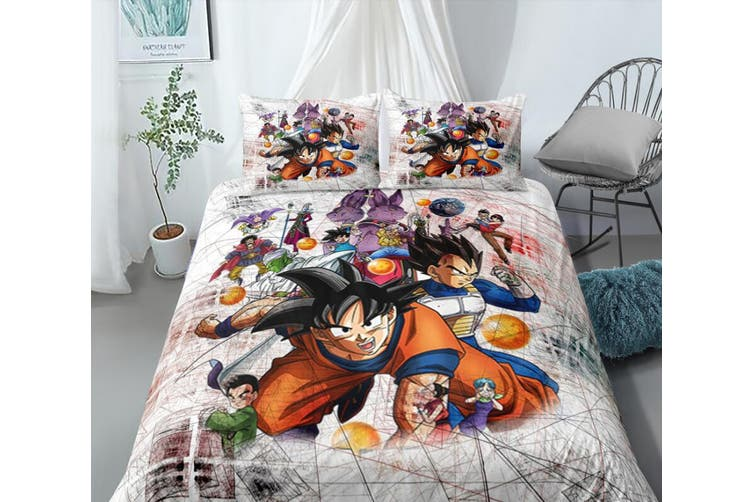 Dragon Ball Bedding Set Goku Vegeta Beerus Sama Graphic Duvet Covers