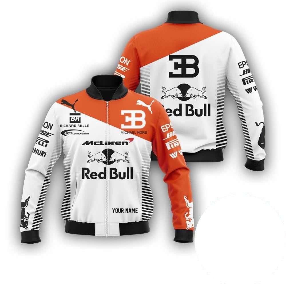 Personalized Mclaren F1 Team Racing Red Bull Bomber Jacket 884