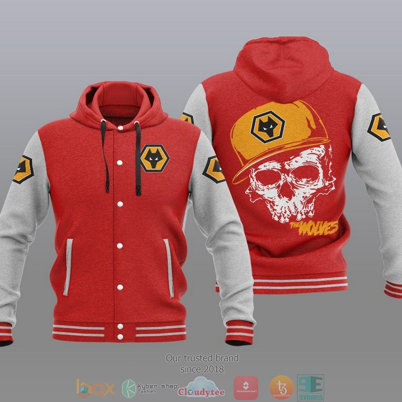 Wolverhampton Wanderers FC Red Skull Baseball Jacket