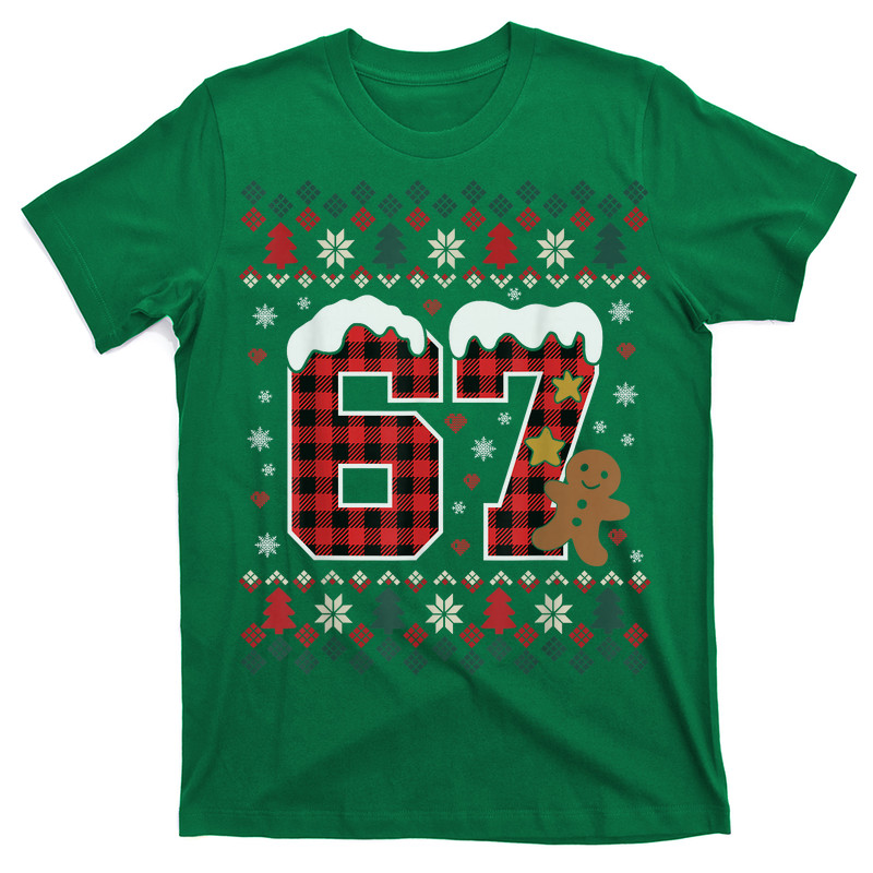 67 Christmas Pajamas Shirt Six Seven Meme Brainrot T-Shirt