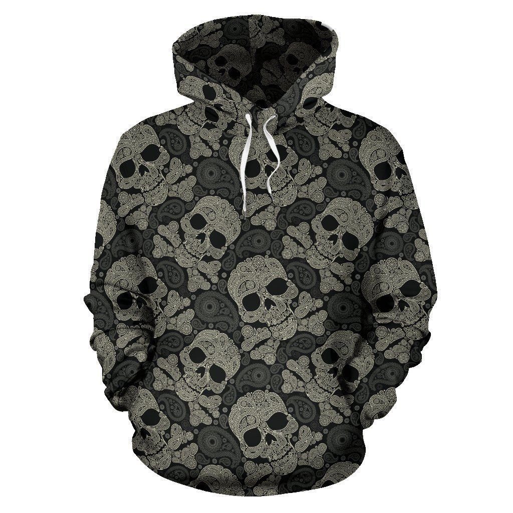 Sugar Skull Skeleton Girly Paisley 3D All Over Print Hoodie & Zip Hoodie