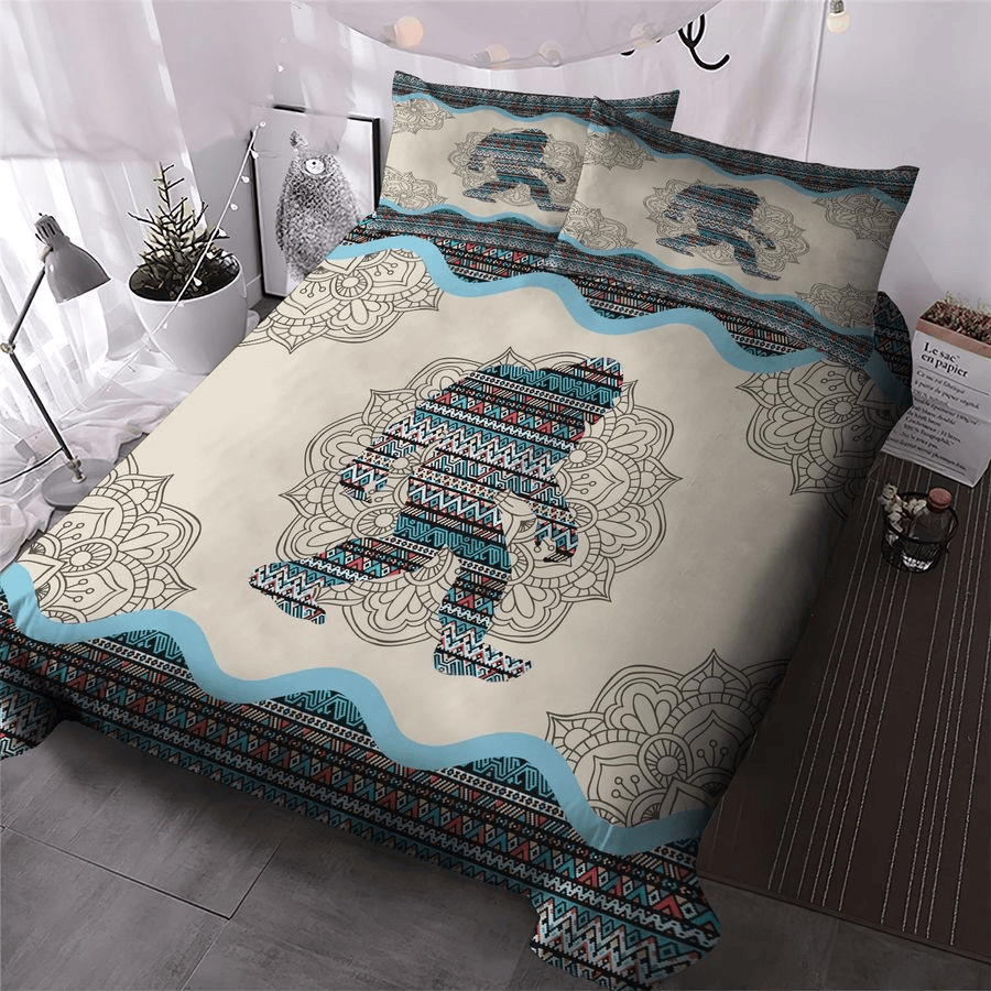 Bigfoot Bedding Set Bigfoot Mandala Flower Pattern Graphic Duvet Covers