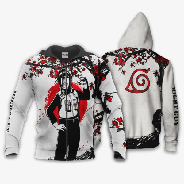 Konoha Might Guy Japan Cherry Blossoms Naruto Anime 1k470 Cartoon Graphic Outfits Aop 3d Hoodie, Zip Hoodie 111