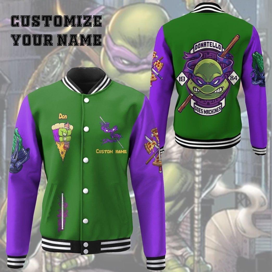 Gearhumans 3d Donatello Tmnt Don Donnie Cosplay Custom Baseball Jacket 32, Gift Lover Baseball Jacket