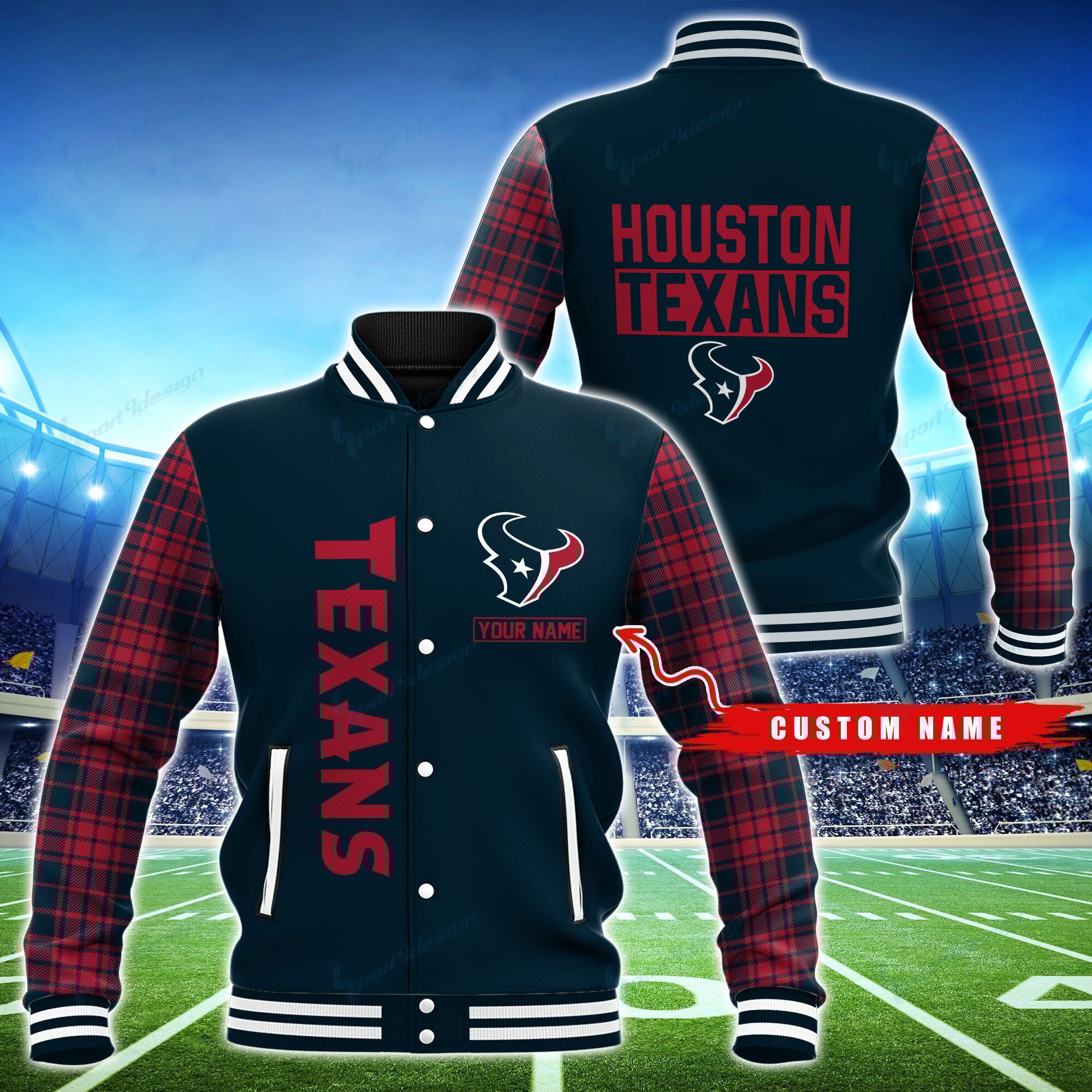 Houston Texans Personalized Baseball Jacket BG45