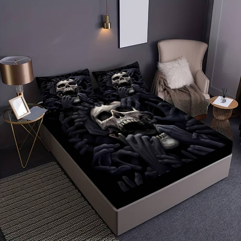 Skull Bedding Set Skull Head Skeleton Hands Duvet Covers