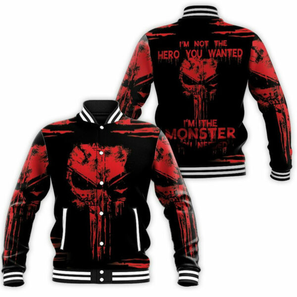 Skull Im Not The Hero You Wanted Im The Monster You Needed 6k688 Gift For Fan Baseball Jacket 292
