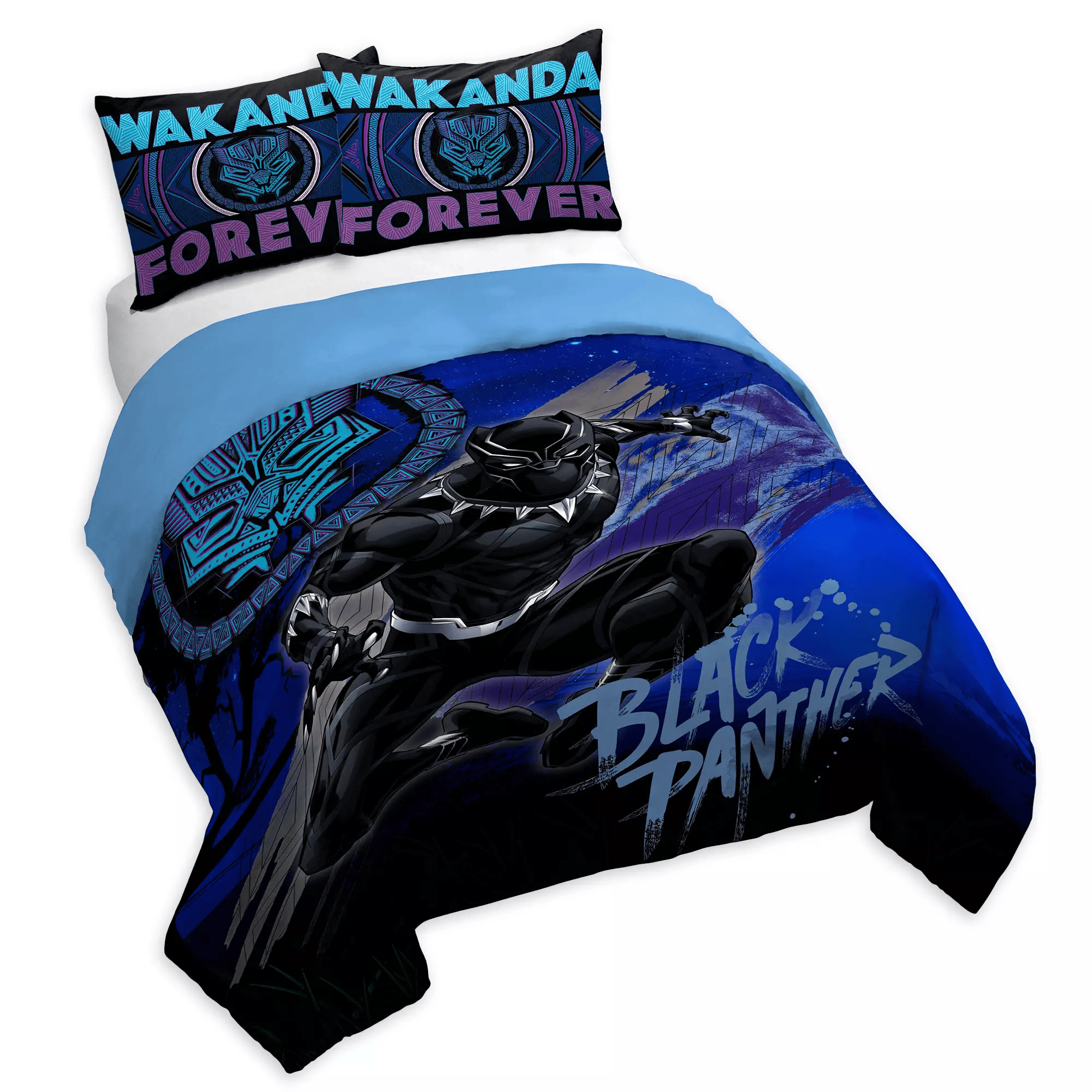Black Panther Bedding Set MV Black Panther Wakanda Forever Duvet Covers Black
