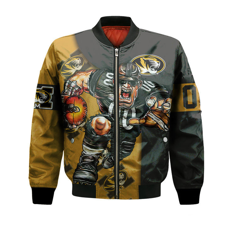 Missouri Tigers Custom Number Gold Black Bomber Jacket