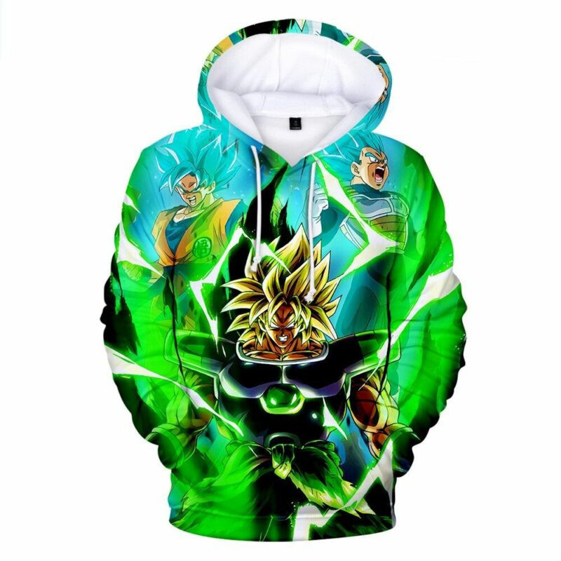 Goku Blue Saiyan Cartoon Dragon Ball 3 Over Print 3d Hoodie Zip Hoodie