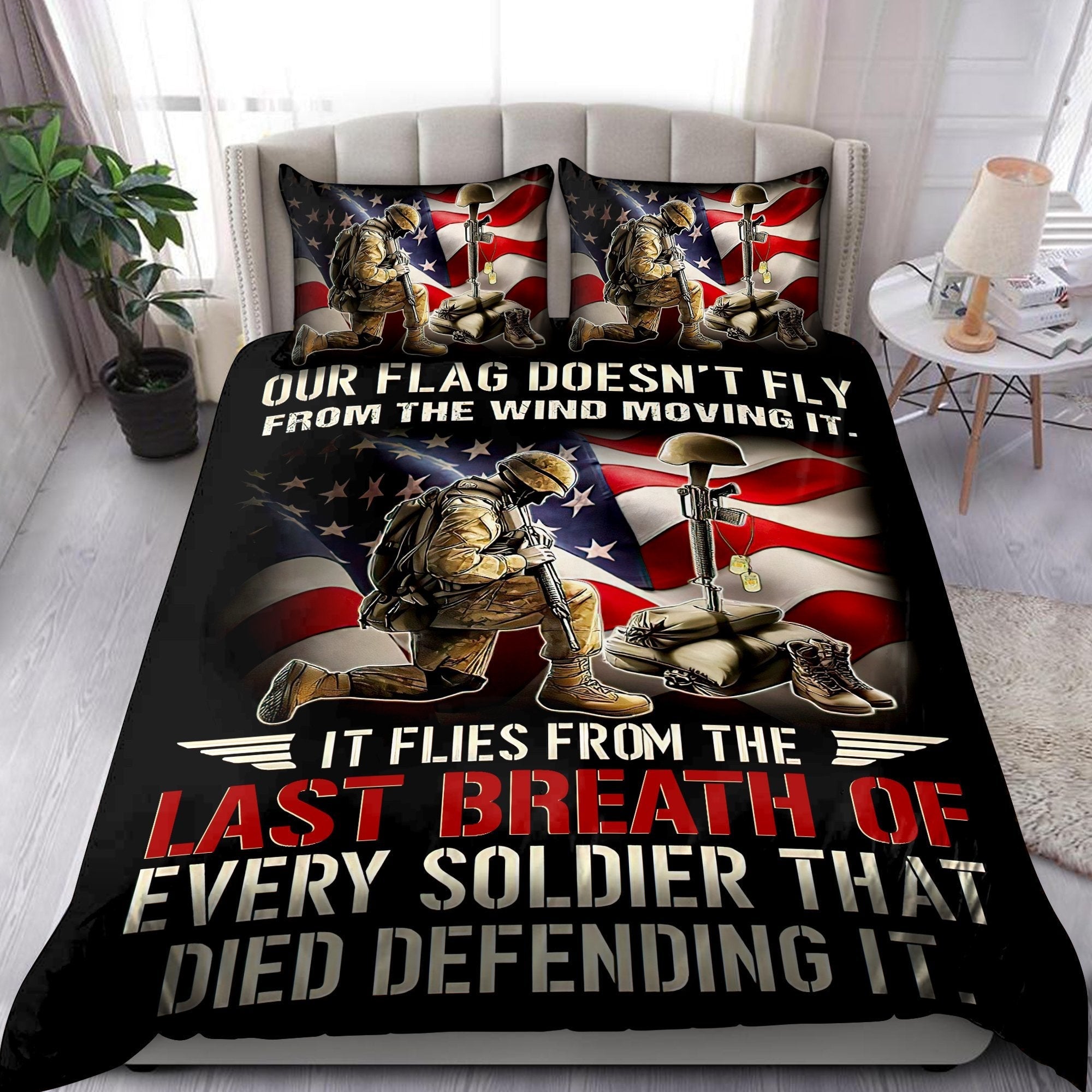 Veteran Bedding Set Our Flag Doesn’t Fly From The Wind Moving It Duvet Covers