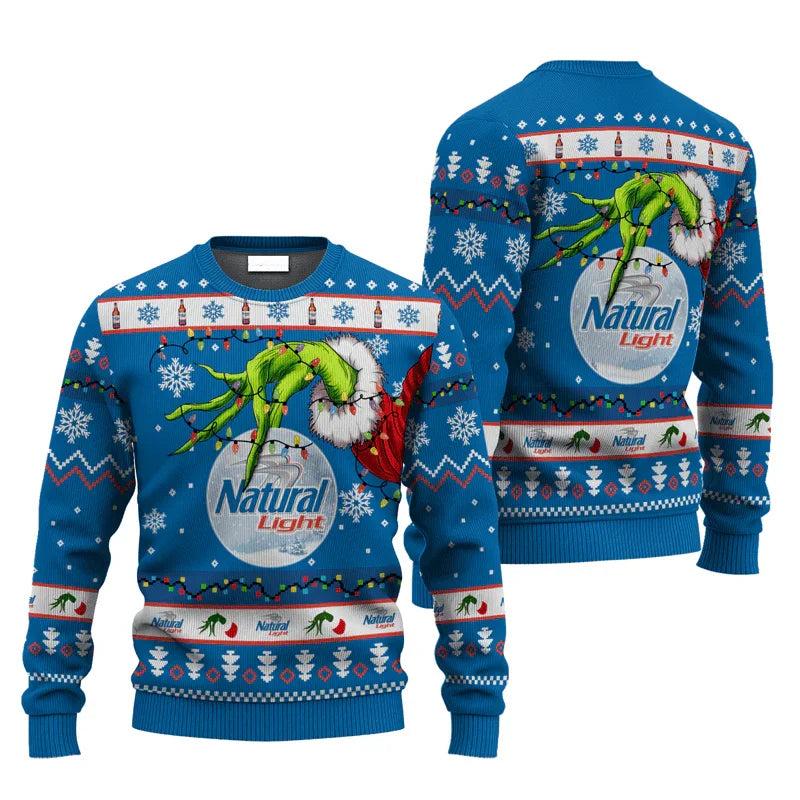Natural Light Grinch Hand Stock Ugly Christmas Sweater