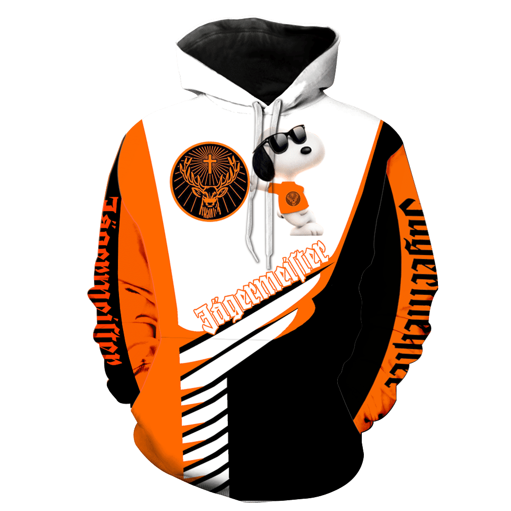 Snoopy The Peanuts Fan Gift, Jagermeister With Cool Snoopy Aop Hoodie, Zip Hoodie