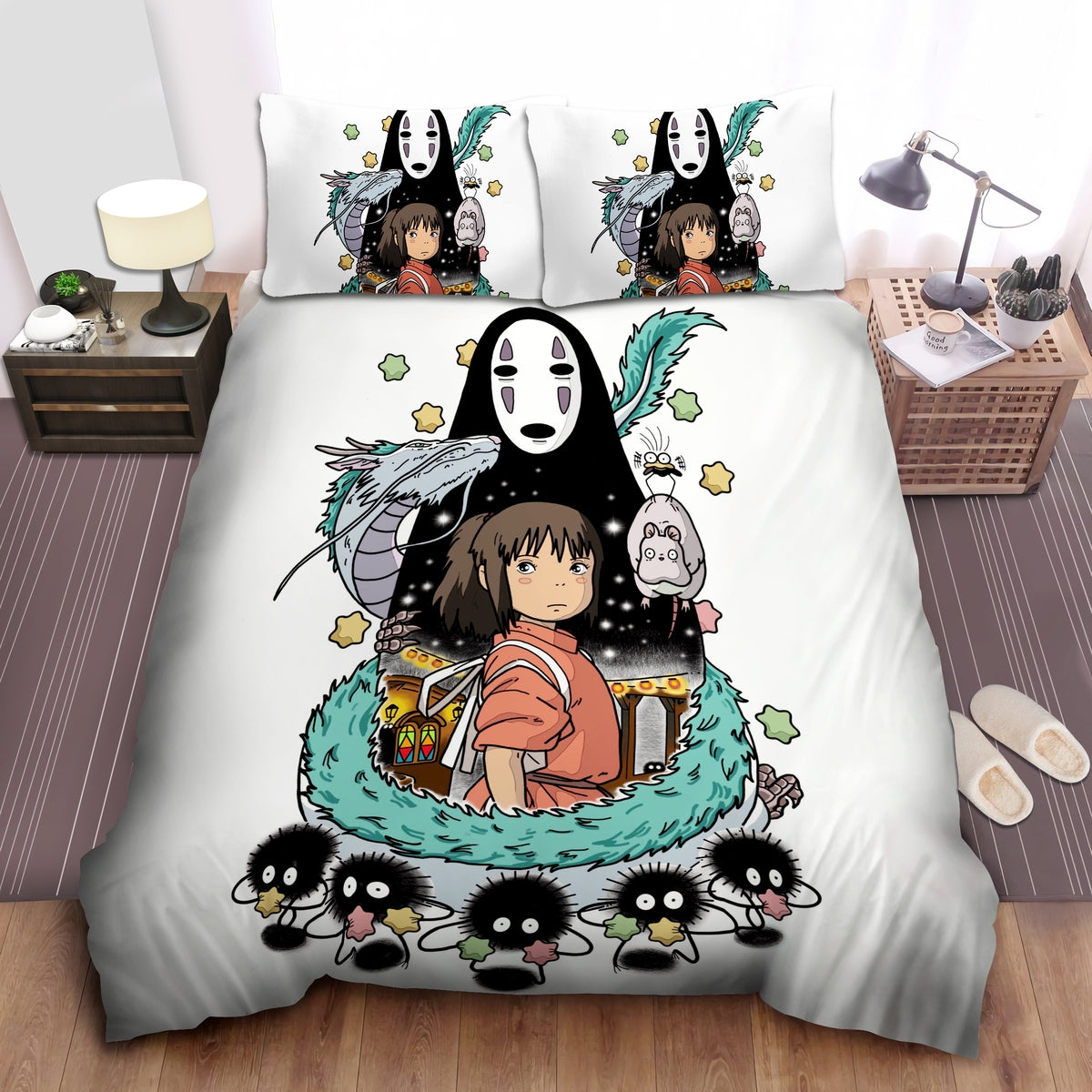 SGhibli Bedding Set Spirited Away Drawing Poster Duvet Covers