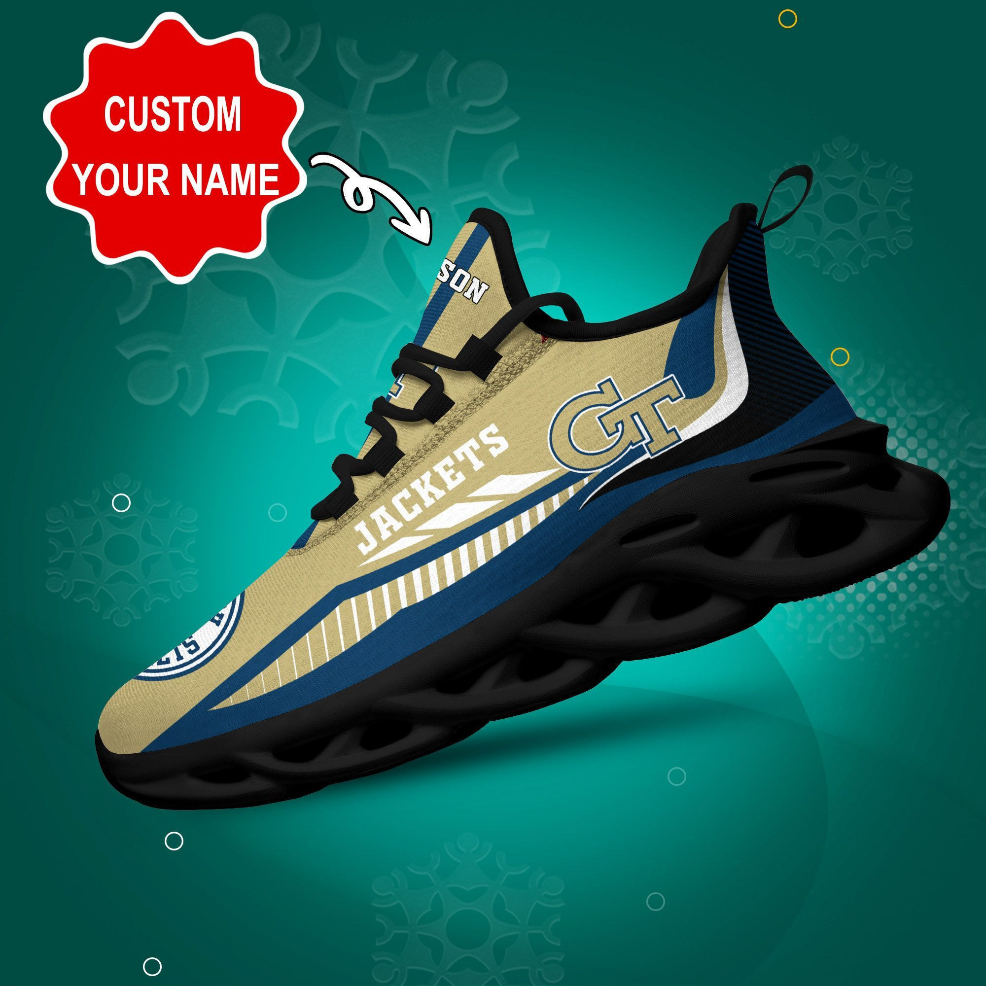 Georgia Tech Yellow Jackets Personalized Max Soul Sneaker Dtms159005