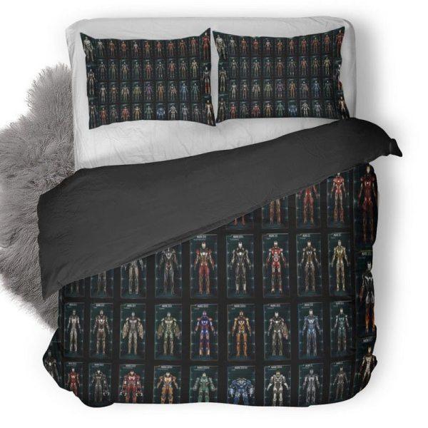 Iron Man Bedding Set MV All Iron Man Suits Figure Duvet Covers