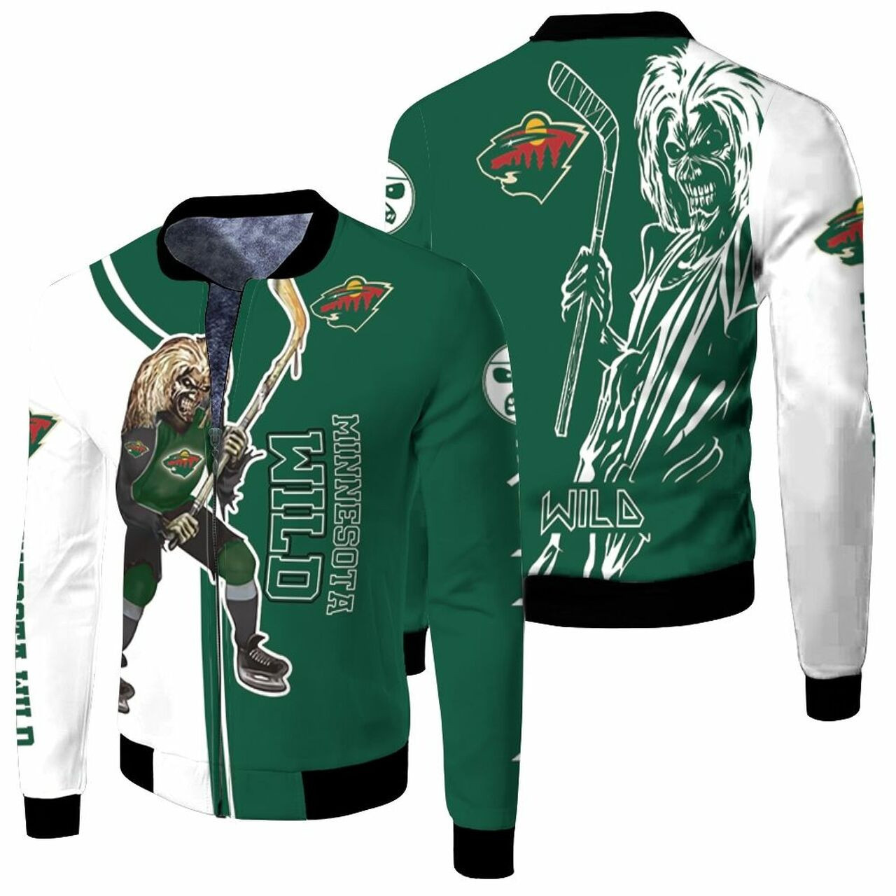 Minnesota Wild Zombie For Fans Bomber Jacket