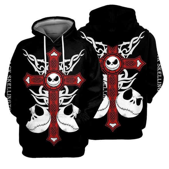 Jack Skellington The Nightmare Before Christmas 147 Cartoon Graphic Outfits Aop Hoodie, Zip Hoodie
